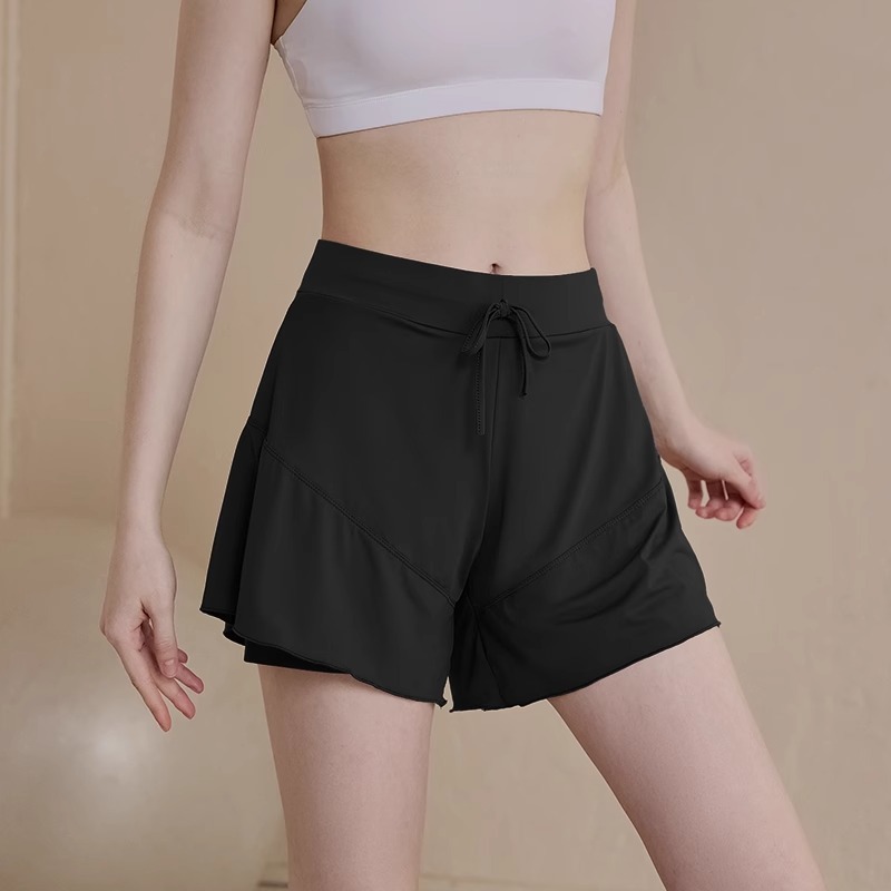 速干健身服套装女夏季薄款宽松上衣健身房运动T恤假两件瑜伽裙裤|undefined
