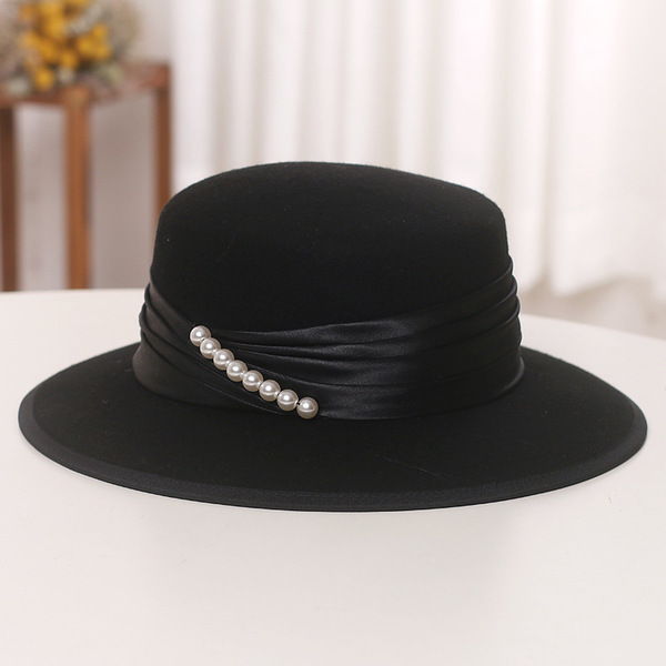 French light luxury flat -top wool woolen woolen hats female autumn…