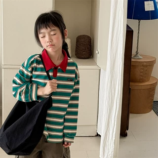 2026春季童装新款 儿童韩版春装长袖T恤男童女童POLO衫打底衫