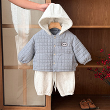 婴儿衣服棉服冬季男宝宝套装加厚新款男婴幼儿一岁冬款棉衣两件套