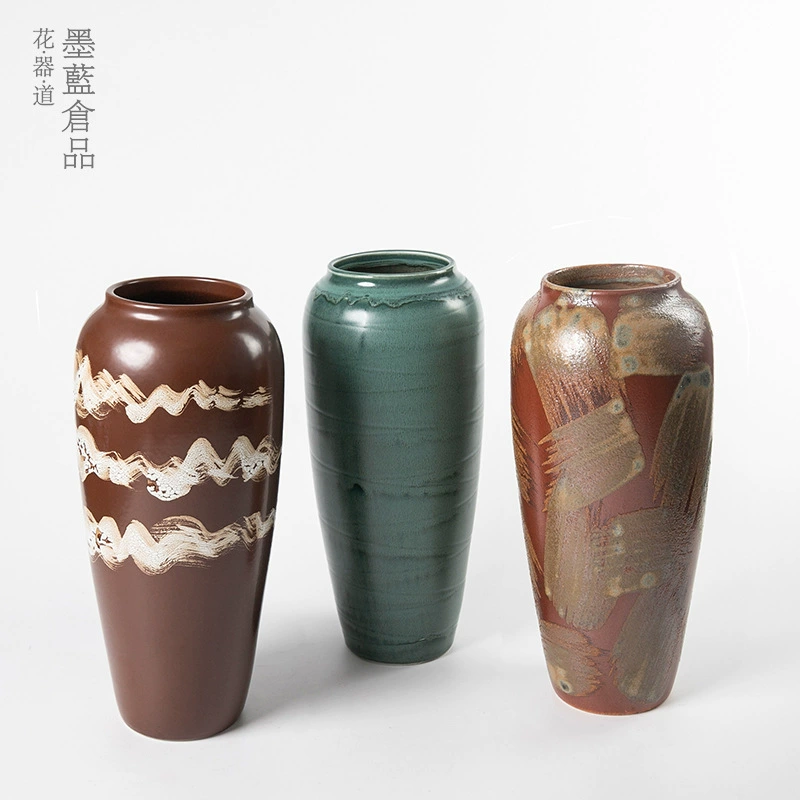 Керамическая ваза ручной работы Цзиндэчжэнь декоративный путь для цветка Входная бутылка устройство для цветов китайский японский стиль посуда для организации цветов посуда