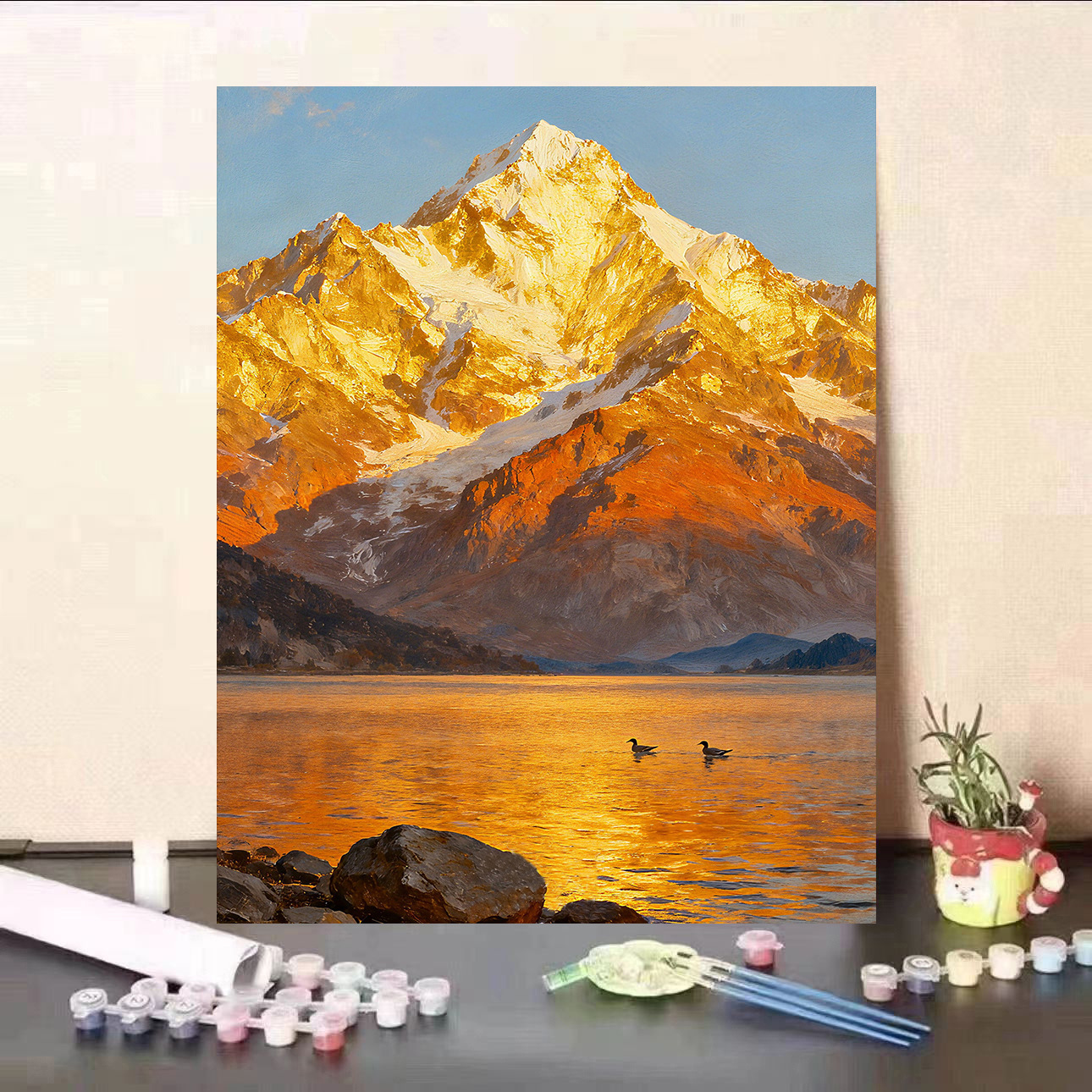 New Rizhao Jinshan Digital Oil Painting Scenery Healing Hand-Painted Coloring Gift Living Room Decoration Painting