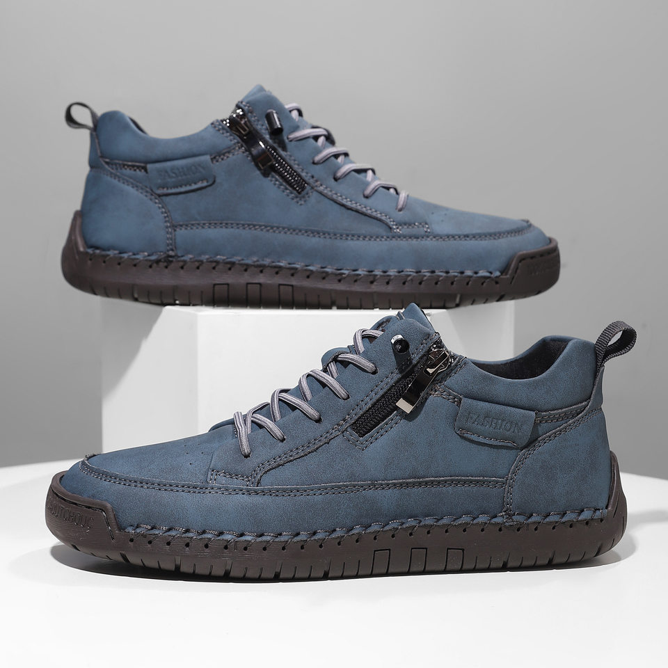 Giày Martin cổ lửng unisex cỡ lớn, đế bằng, đường may, phong cách Hàn Quốc — 9883 màu be, 9883 màu trắng, 9883 màu đen, 9883 vàng nâu chi tiết 27