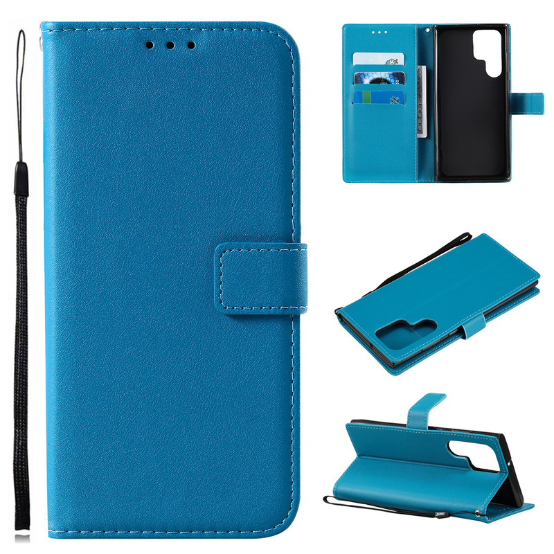 Suitable for Samsung S26Ultra Lambskin Solid Color Model S25Ultra/S24Fe/S23 Card-Inserting Phone Leather Case