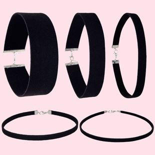 High Quality Suede Clavicle Chain Black Wide Neck Strap Neck Jewelry Short Necklace Black Rope Necklace Choker