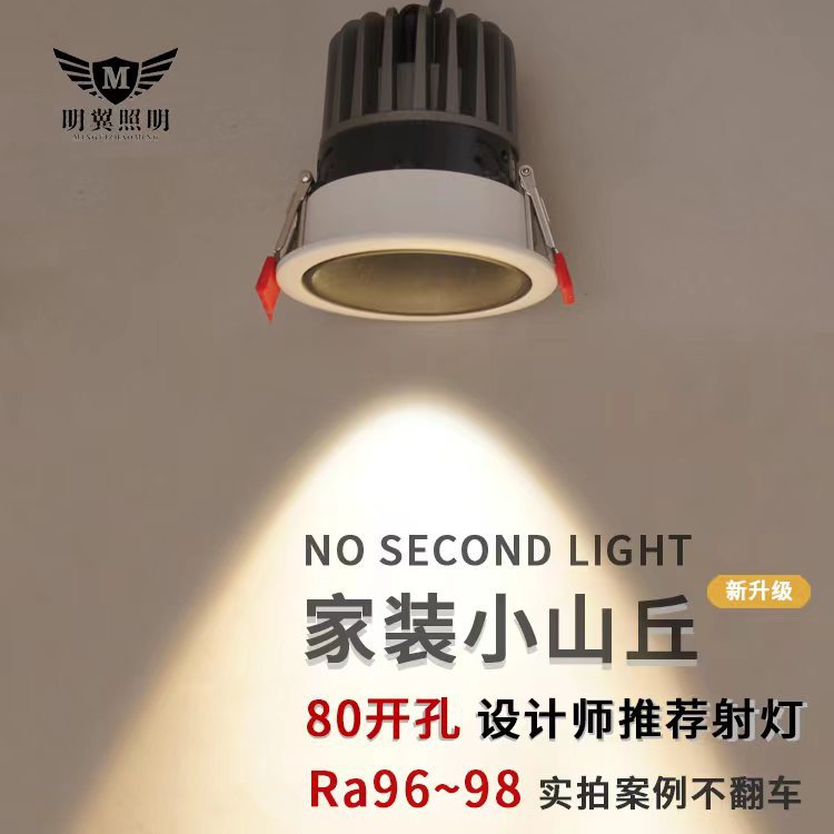 led spotlight home living room bedroom 80 opening narrow side wall washing no main light 98 display index embedded anti-glare spotlight