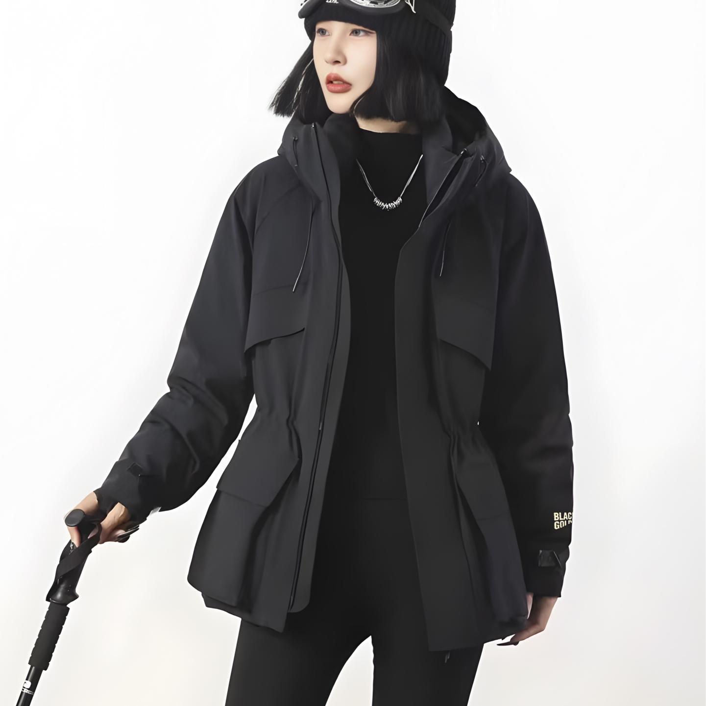 [Black Gold Goose Down] Goose Down Jacket Yang Mi Same Pike Jacket Winter Waist Down Jacket Women