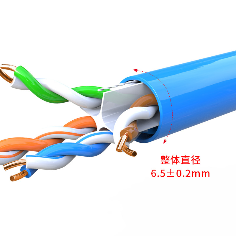 National Standard Category 6 Unshielded Copper Wire Oxygen-Free Engineering Category 6 Twisted Pair Gigabit Network Fluke Test Super Category 6 