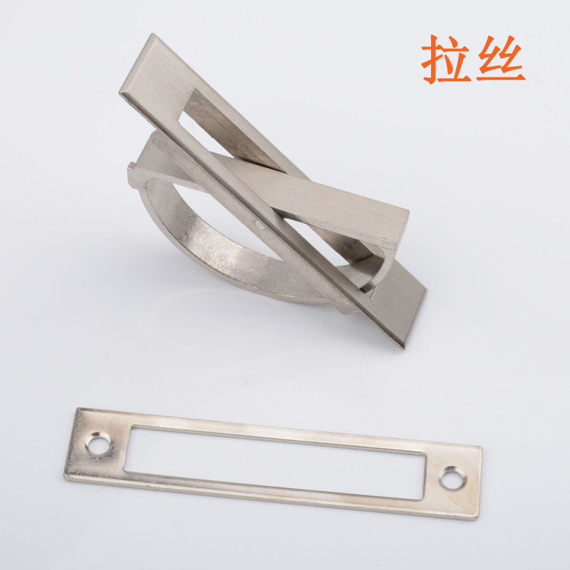 Modern minimalist hidden pull zinc alloy invisible rotating hinged tatami drawer handle, versatile and compatible