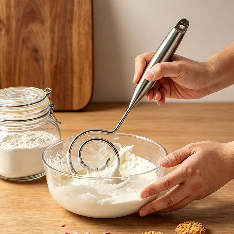 304 stainless steel flour mixer, egg beater, baking gadget, household hand-kneading tool, cream beater