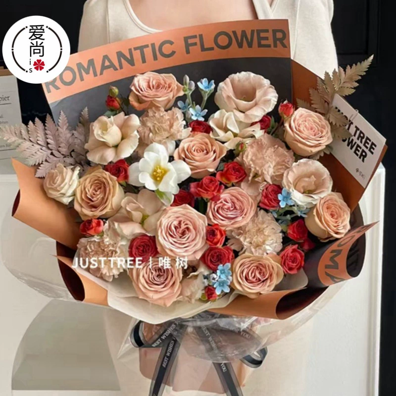 Масляная живопись ветер цветы упаковочная бумага букет упакованная крафт-бумага атмосфера бумага искусство бумага цветочный материал цветочный магазин материалы