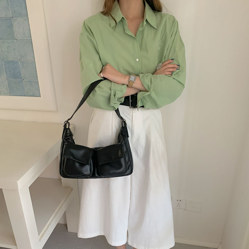 Bolso de axila de hombro multibolsillo transfronterizo, diseño de nicho, bolso de motocicleta de mensajero de gran capacidad, bolso de hombro de viajero de todo fósforo para mujer