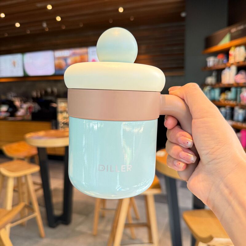 迪乐贝尔保温杯女水杯吨吨带盖不锈钢杯子马克杯办公室儿童咖啡杯|undefined