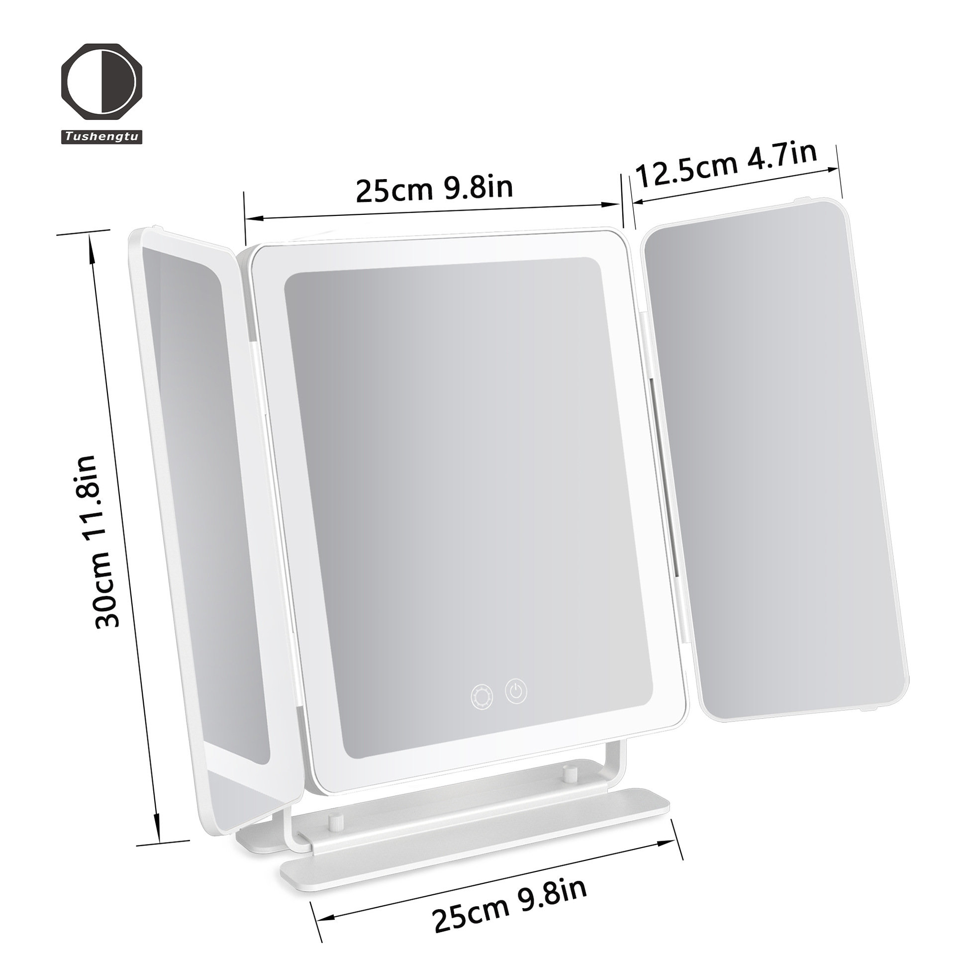 Espejo de maquillaje de Hollywood bombilla led escritorio de escritorio con luz espejo de tocador inteligente salón de belleza profesional