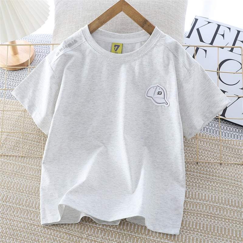 Children's summer short sleeve T-shirt for leisure for boys, for teenagers, Korean style, wholesale, children's clothing