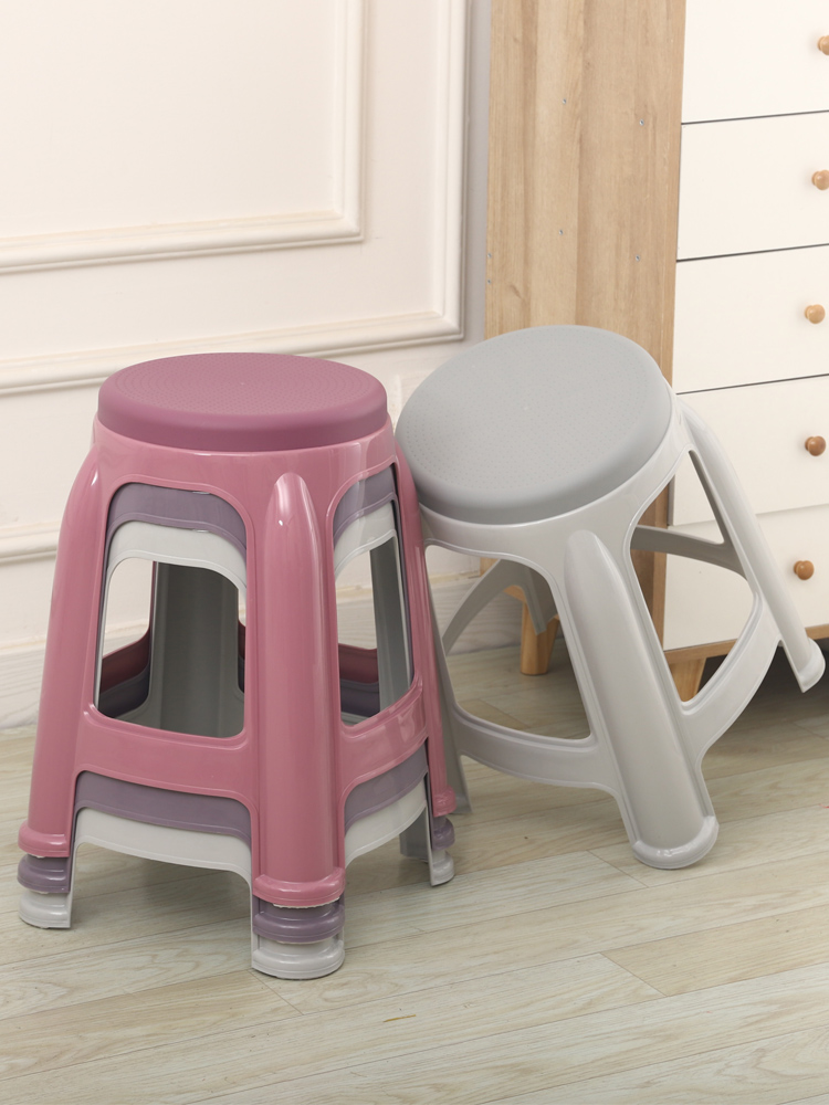 （1-10個裝）塑料凳子家用大號餐桌圓凳膠板凳簡約出租房用高椅榕