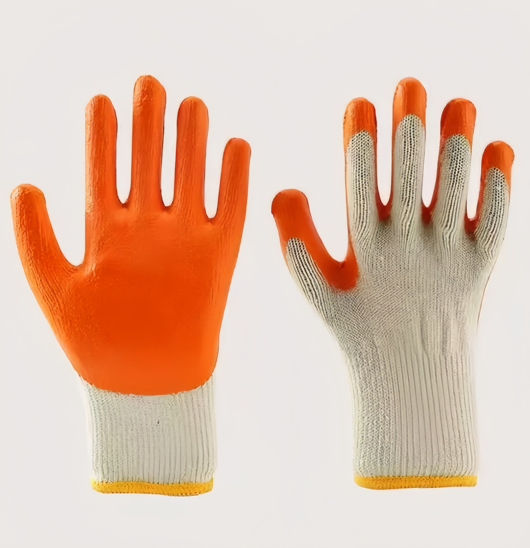 10 agujas de hilo de algodón látex guantes de protección laboral de doble capa de goma espesada antideslizante resistente al desgaste duradero y cómodo transfronterizo al por mayor