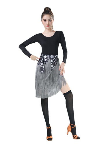 Latin dance skirt, tassel hip scarf, practice clothing, women's short skirt, performance clothing, adult dance skirt, leopard print skirt bottoms