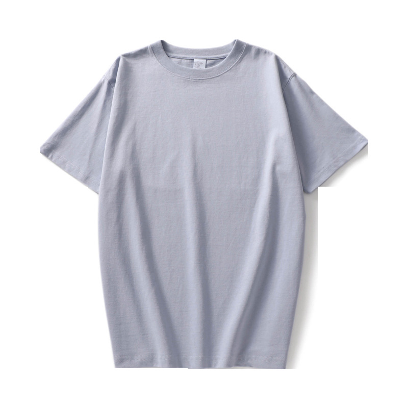Summer cotton solid color sports T-shirt with a round collar for men…
