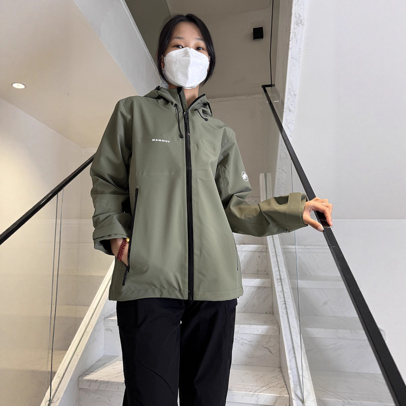 秋季新款猛犸象全新压胶硬壳冲锋衣男女户外防风运动休闲连帽夹克|undefined