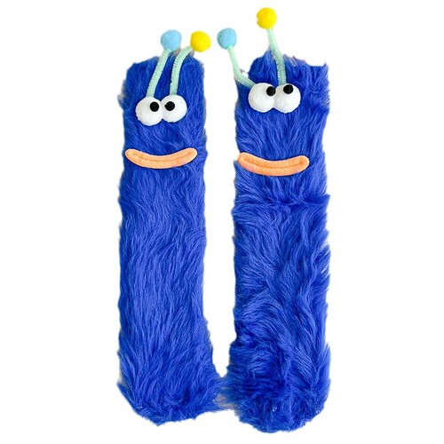 Mink velvet socks women's winter plus velvet floor socks autumn and winter thickened warm caterpillar funny sleeping plush socks