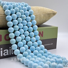 原矿天然高瓷蓝松圆珠散珠DIY手链项链饰品配件半成品串珠批发