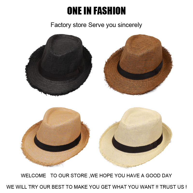 Beach Hat Parent Child Style Paper Straw Printed Hat Sunshade Summer And Autumn Sun Hat Outdoor Beach Straw Hat British Hat_voghion.com