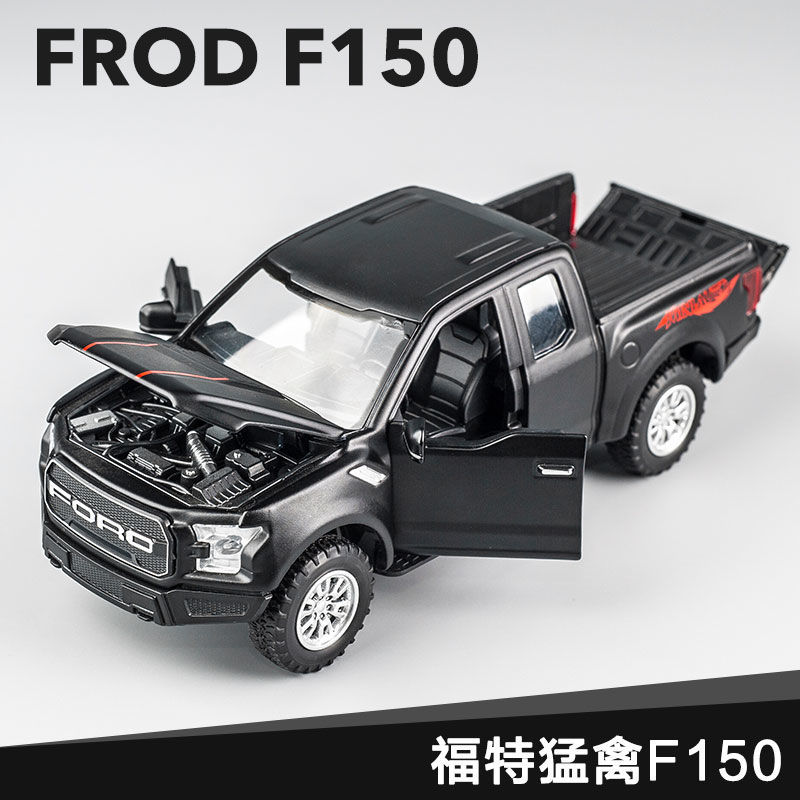 Camioneta Ford Raptor de aleación, modelo de simulación con sonido y luz, juguete para niños con función de retroceso, versión mejorada.