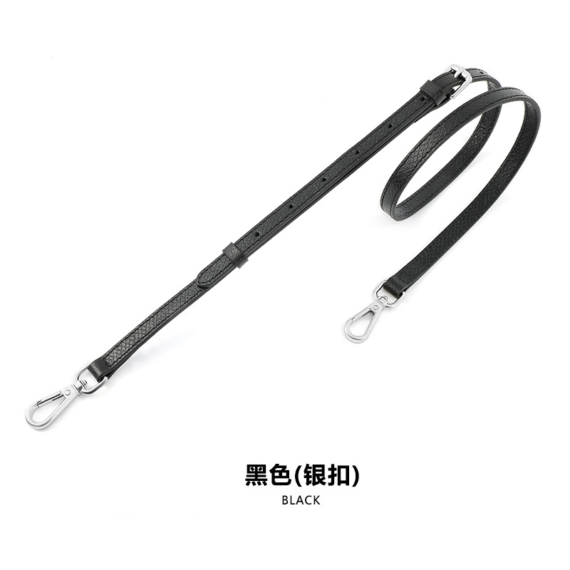 A- 48 first layer cowhide 1.2cm adjustable black silver buckle