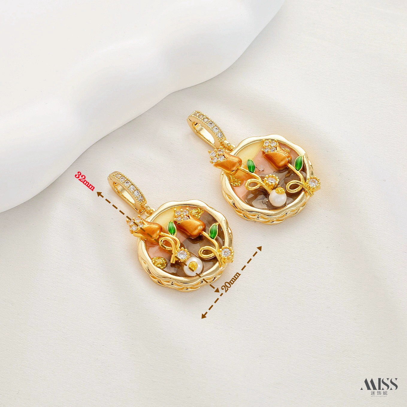 Мод pendant из органического жемчуга, свитер, аксессуар, ручная роспись, цветочная, китайский стиль, стиль высокого качества