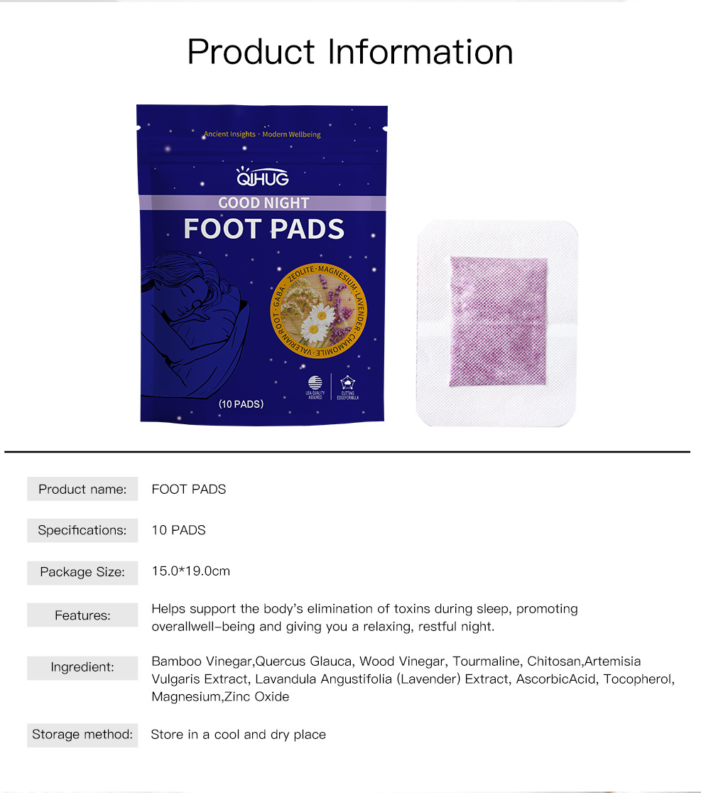 Lavender Foot Pads 10pcs Herbal Foot Care Soothing Night Relaxation key features