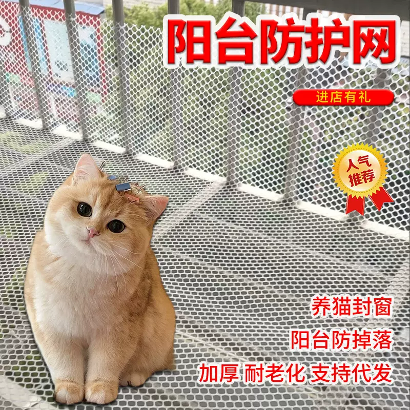 高品质加厚塑料窗户封窗防盗高空防坠网阳台防护网塑料围栏塑料网
