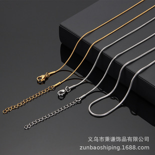 Stainless steel round snake chain snake bone chain snake chain clavicle chain female titanium steel necklace men's round jewelry chain wholesale in stock