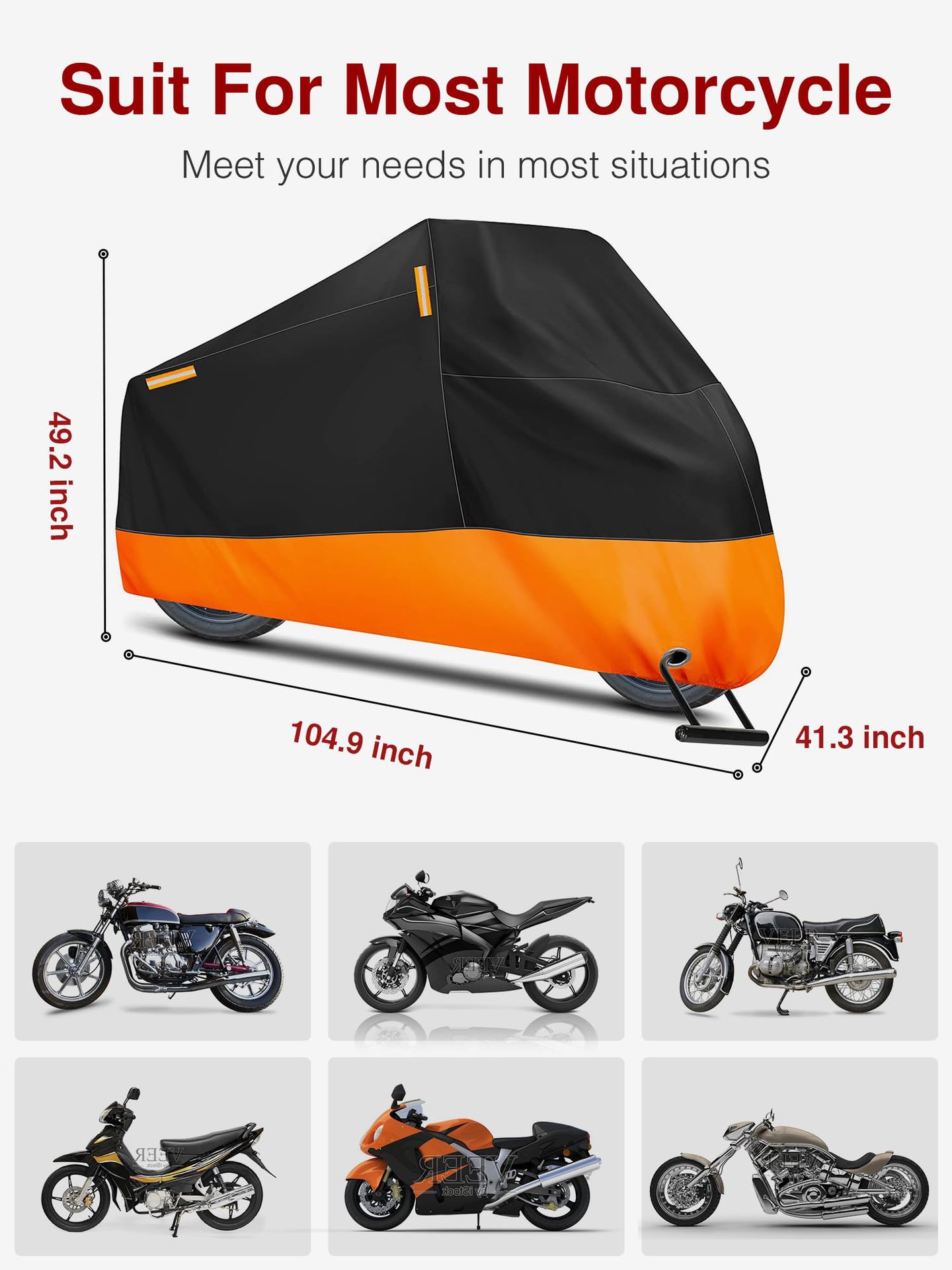 Motorcycle Garment with Reflective Strip Oxford Cloth Dustproof Rainproof Sunscreen Motorcycle Cover Electric Vehicle Sunshade Garment