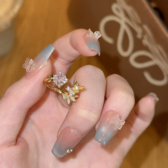 「迷蝶香」レトロ同モデルの蝶々のダイヤモンドリング