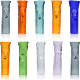 彩色玻璃烟嘴 迷你便携烟嘴配件 便携扁头易清洗 迷你烟嘴