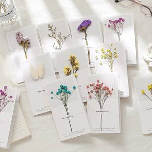 Dried Flower Greeting Card Wholesale Cheap Holiday Small Birthday Universal Postcard Cheap High-End Ins