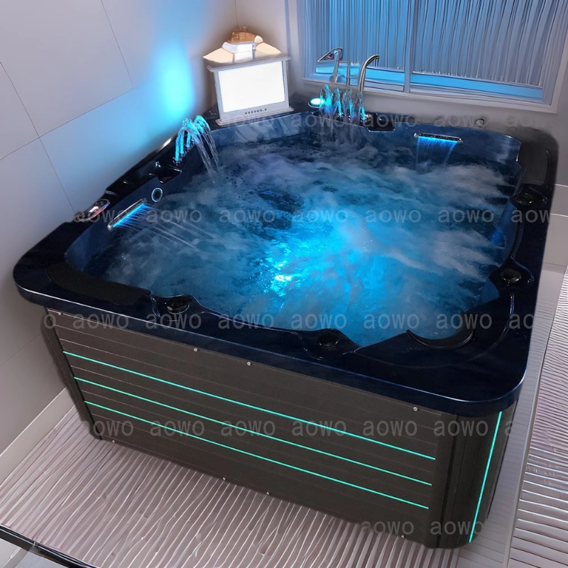 Jacuzzi al aire libre piscina masaje fuente de surf columna de agua sistema balboa americano TV iluminación colorida
