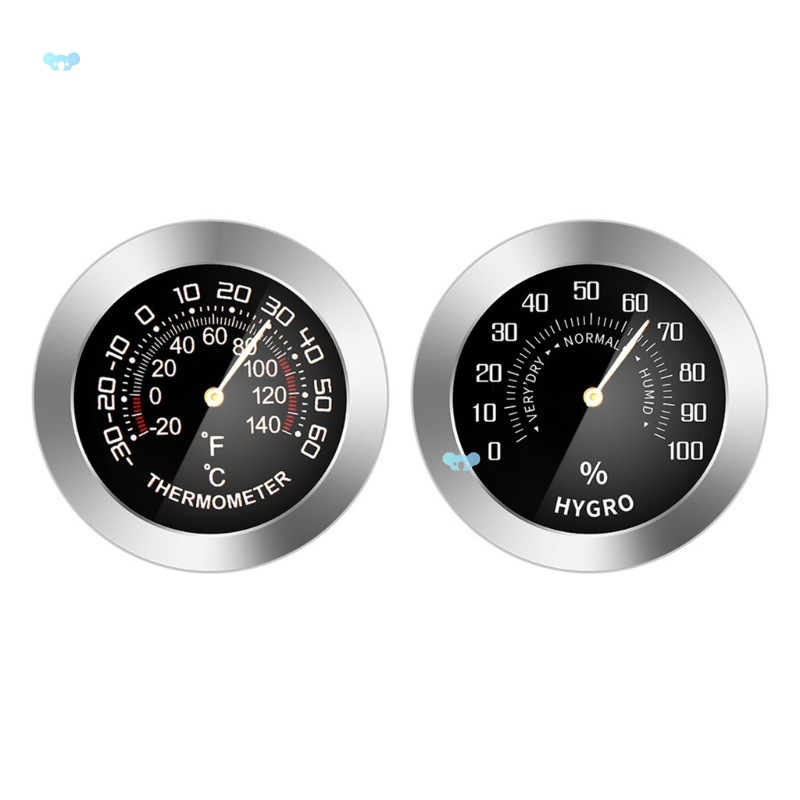 Mini Metal Mechanical Analog Thermometer / Hygrometer for