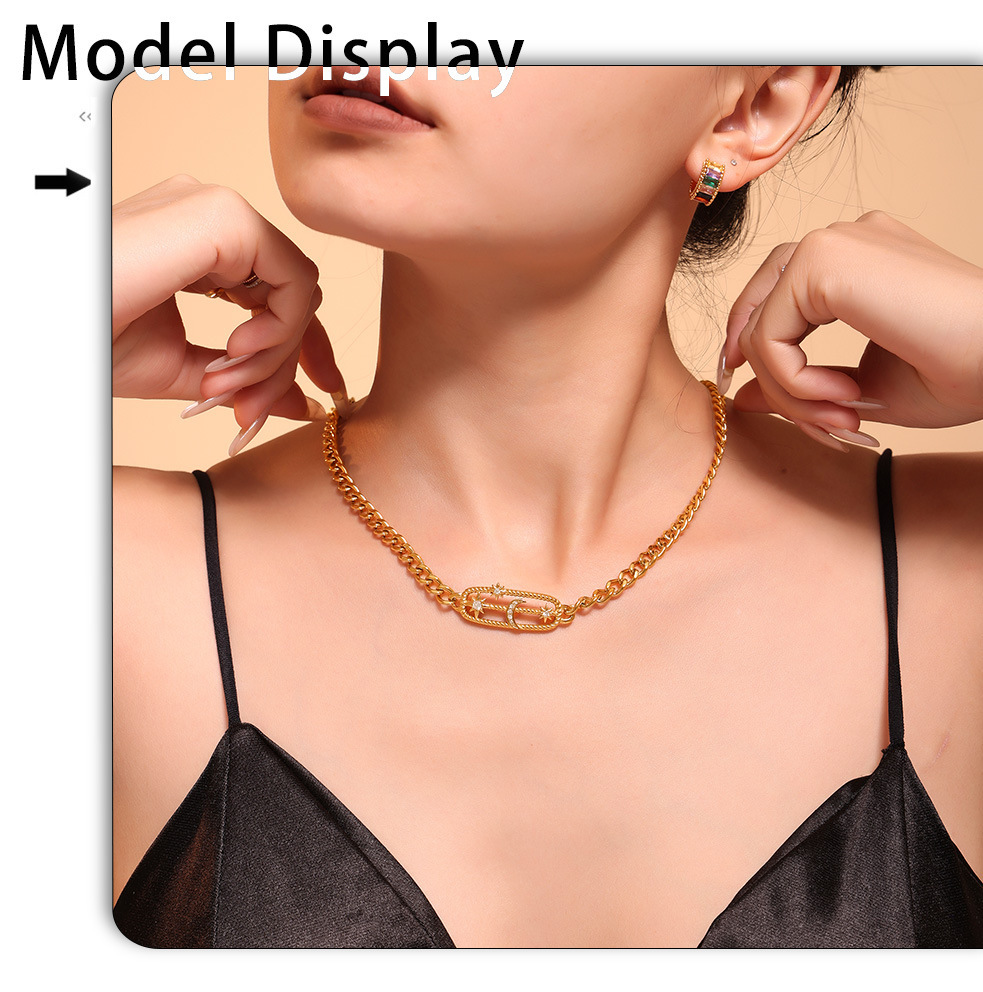 Set Collana E Bracciale Donna In Acciaio Titanio Stelle Lune_voghion.com