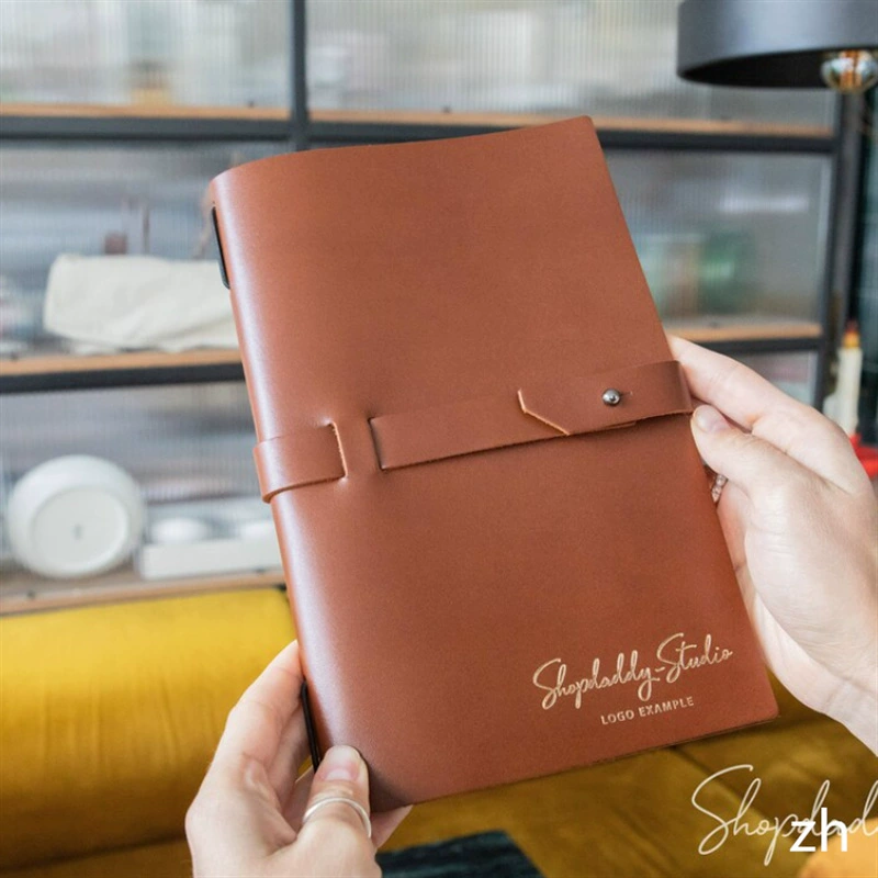 Индивидуальная кожаная папка меню с кожаной обложкой ремня Ресторан Книга меню заказа гостиницы