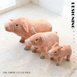 批发小猪毛绒玩偶公仔布娃娃玩具摆件室内男孩女孩仿真猪毛绒玩具