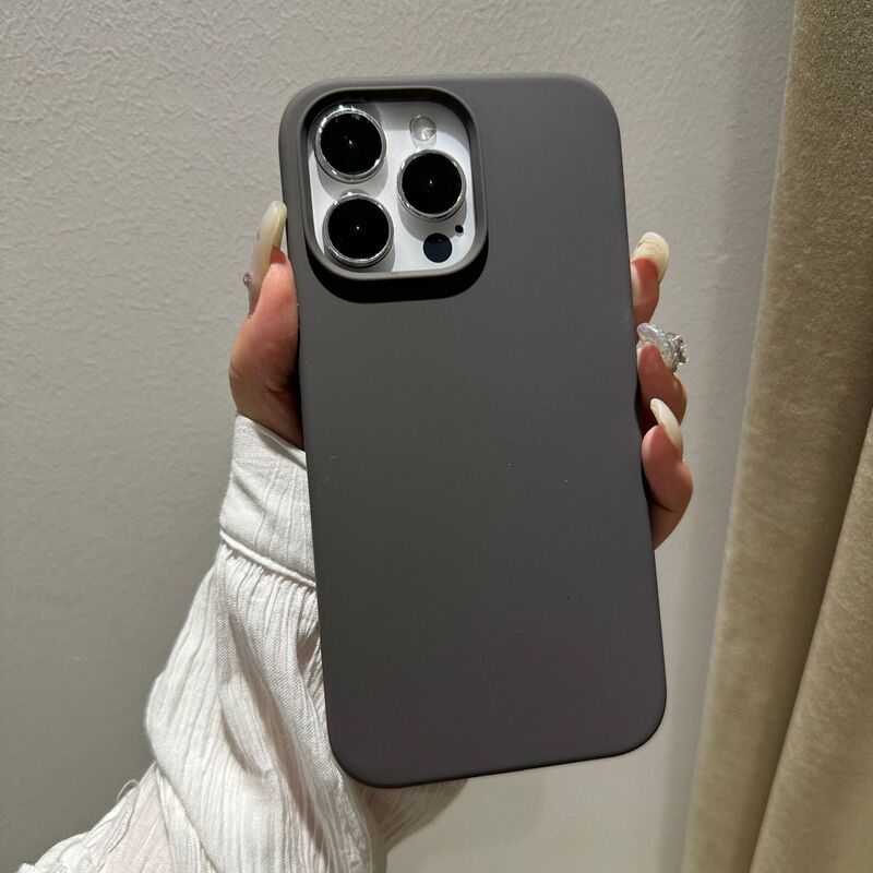 Iphone12液状シリコンシェルリンゴ11proの肌感フロスト12maxロゴ付きベルベット携帯ケース|undefined