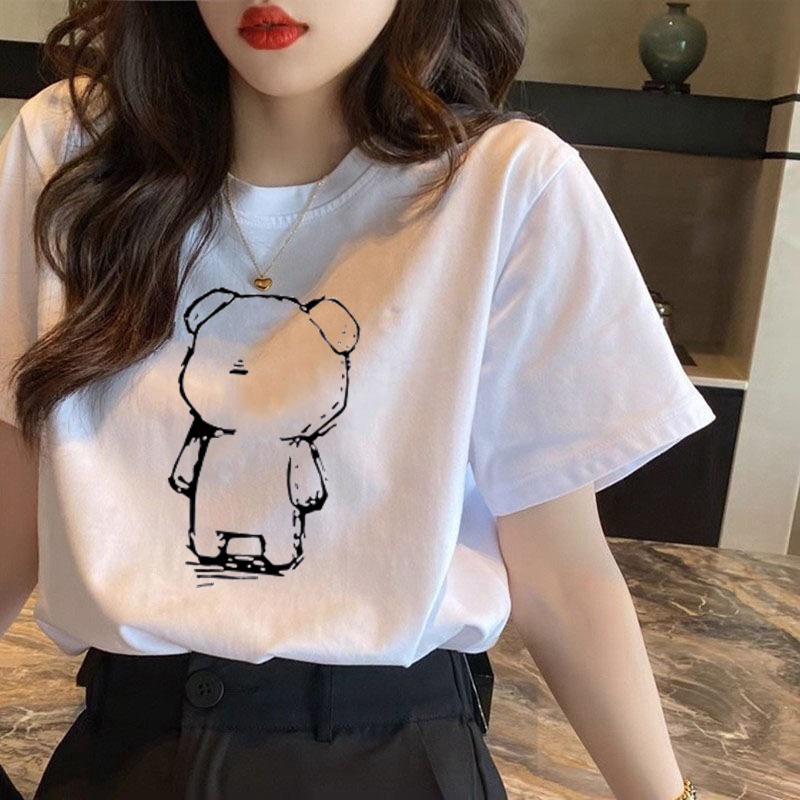 반팔 순백의 심플한 곰