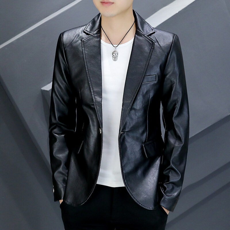 2026 Autumn New Casual Men's Suit Jacket Korean Style Trendy Slim Fit PU Leather Men's Formal Suit 3XL 2026 Autumn New Casual Men's Suit Jacket Korean Style Trendy Slim Fit PU Leather Men's Formal Suit 3XL