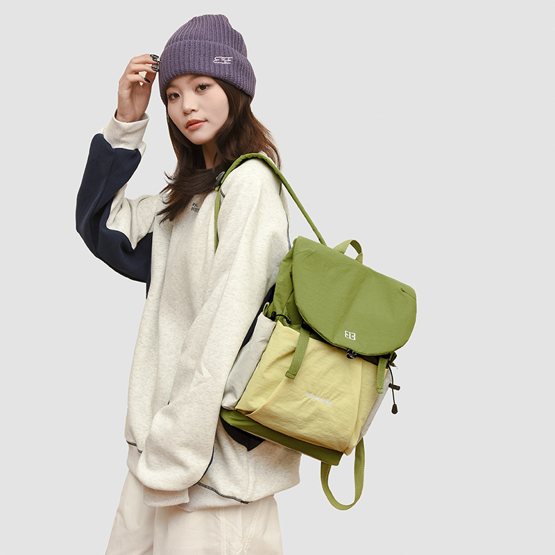 lulu双肩包小型户外登山轻便旅行休闲背包撞色高颜值百搭女生背包|undefined