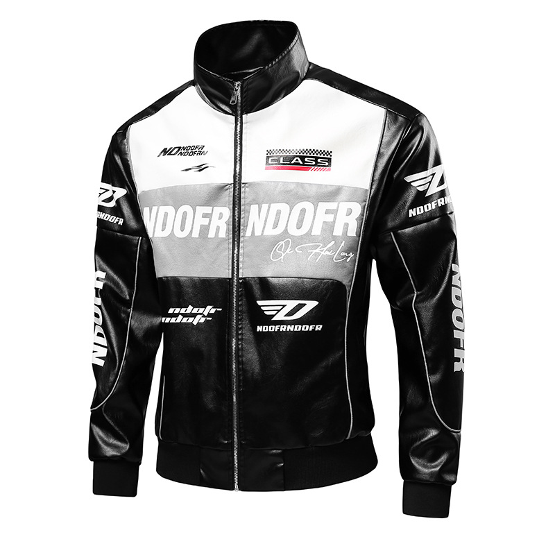 Cross-Border European Size Leather Jacket for Men, New Foreign Trade Men's Clothing, Motorcycle Leather Jacket, Pu Leather Coat, Amazon Stand Collar Trendy Style