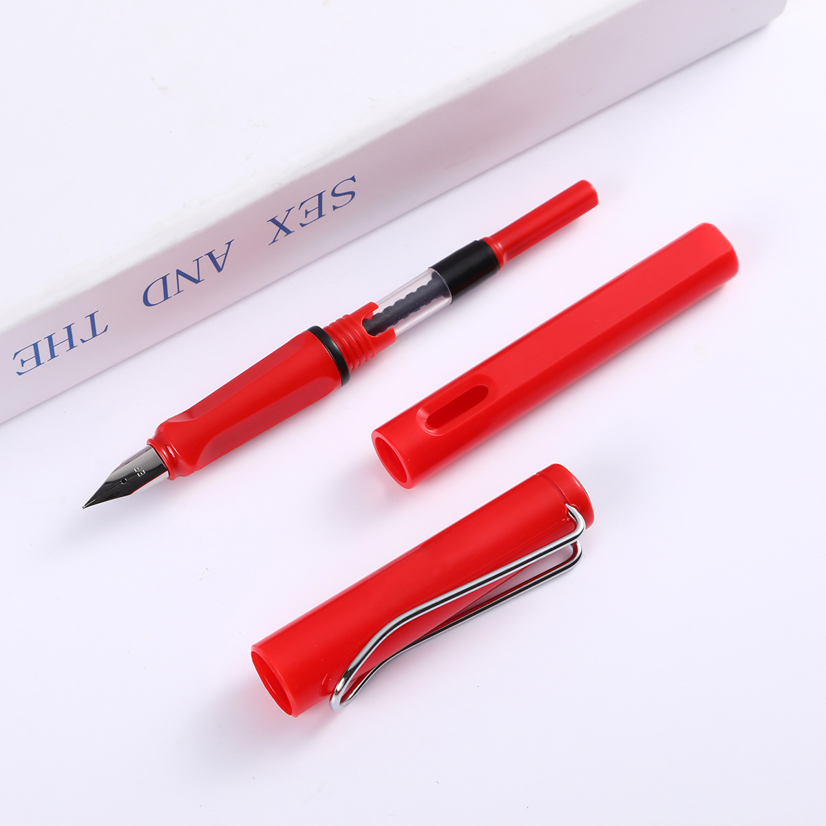 Pluma de plástico de fábrica postura positiva práctica de caligrafía en stock al por mayor profesor regalo pluma estudiante pluma letras LOGO image 5