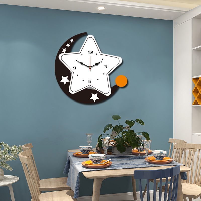 Reloj de pared de dibujos animados sala de estar creativo lindo reloj decoración doméstica dormitorio de niños silencioso reloj de pared