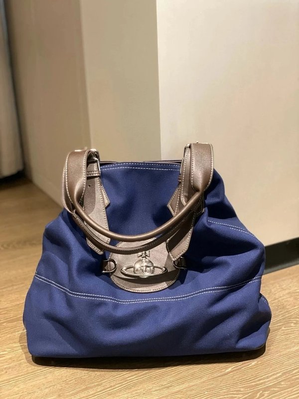 中古西太后土星托特包单肩腋下包女包西太后购物袋薇薇安牛仔包|undefined